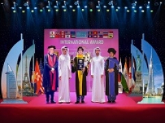 Kim Tín tự hào nhận Cup vàng Thương hiệu, sản phẩm, dịch vụ xuất sắc toàn cầu tại Dubai