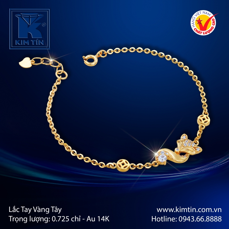 Lắc Tay Vàng Màu 14K