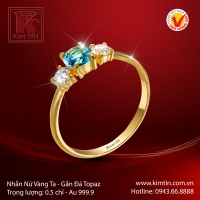 Nhẫn Nữ Vàng 24K Gắn Đá Topaz