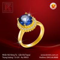 Nhẫn Nữ Vàng 24K Gắn Đá Topaz