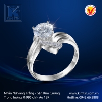 Nhẫn Kim Cương Vàng Trắng 18K