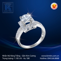 Nhẫn Kim Cương Vàng Trắng 18K