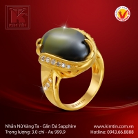 Nhẫn Nữ Vàng 24K Gắn Đá Sapphire