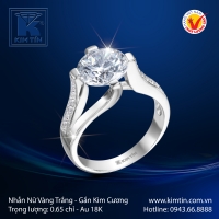 Nhẫn Kim Cương Vàng Trắng 18K