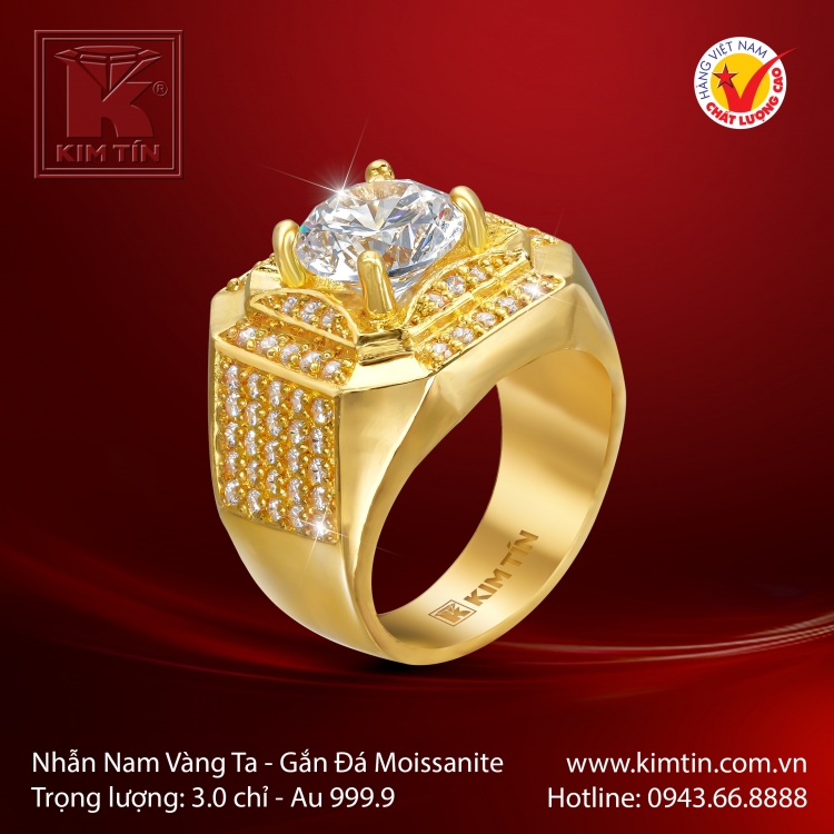 Nhẫn Nam Vàng 24K