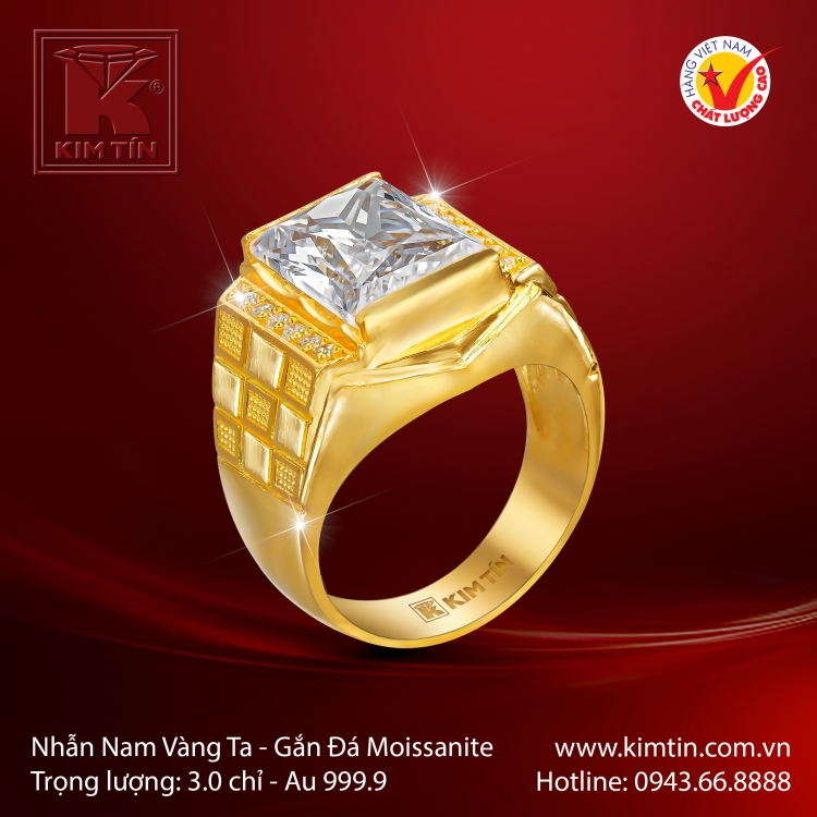 Nhẫn Nam Vàng 24K