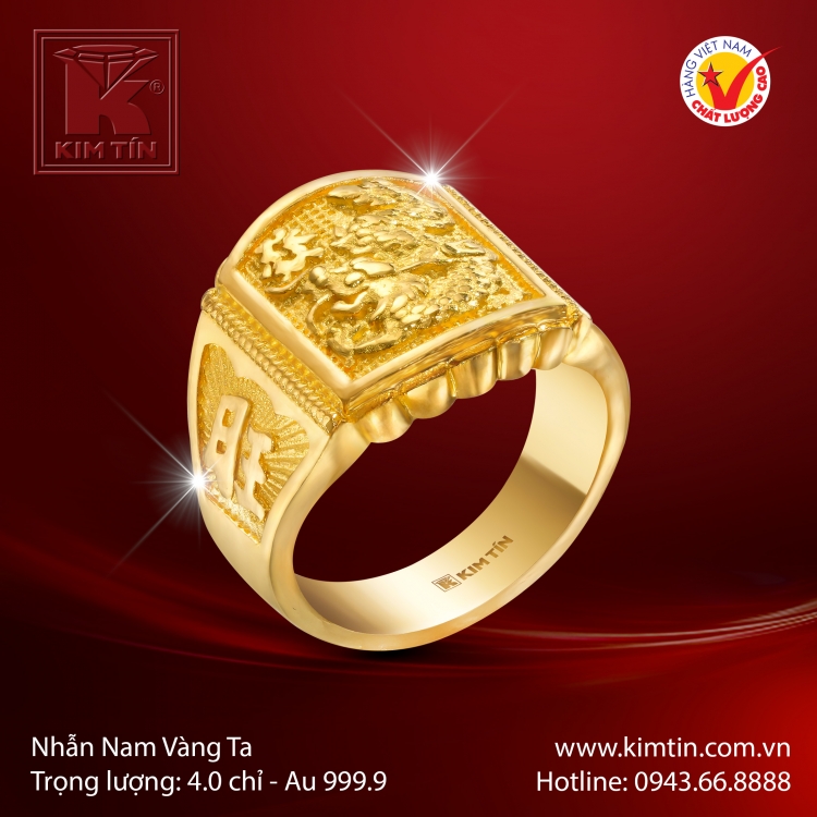 Nhẫn Nam Vàng 24K