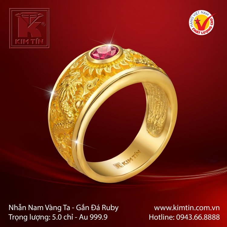 Nhẫn Nam Vàng 24K