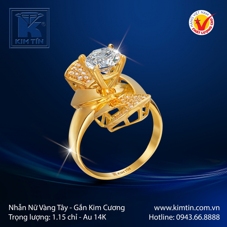 Nhẫn Nữ Vàng Màu 14K