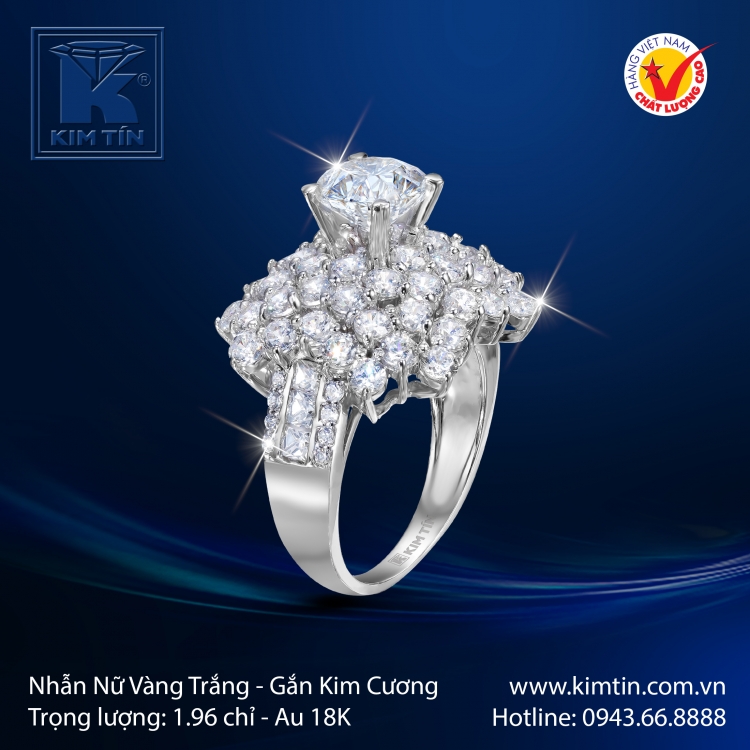 Nhẫn Nữ Vàng Trắng 18K