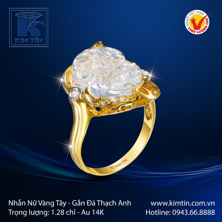 Nhẫn Nữ Vàng Màu 14K