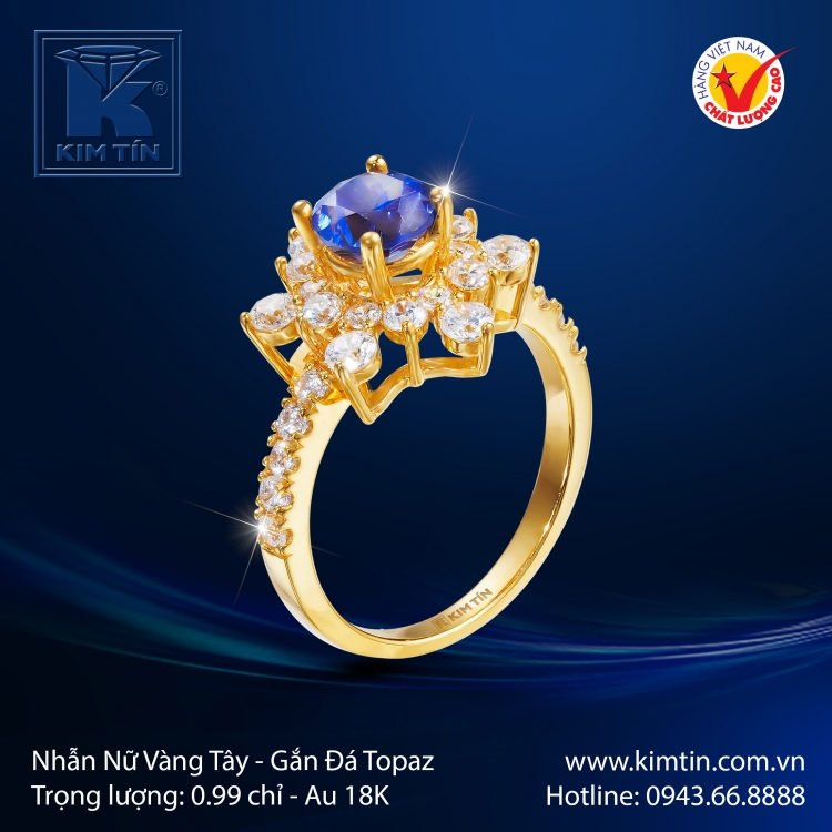 Nhẫn Nữ Vàng Màu 18K