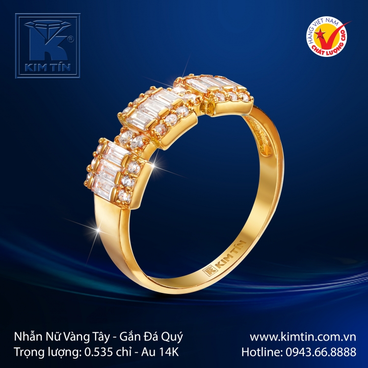 Nhẫn Nữ Vàng Màu 14K