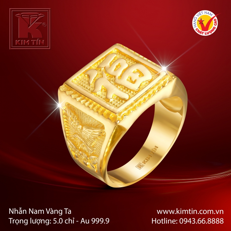 Nhẫn Chữ Phúc - Vàng 24K