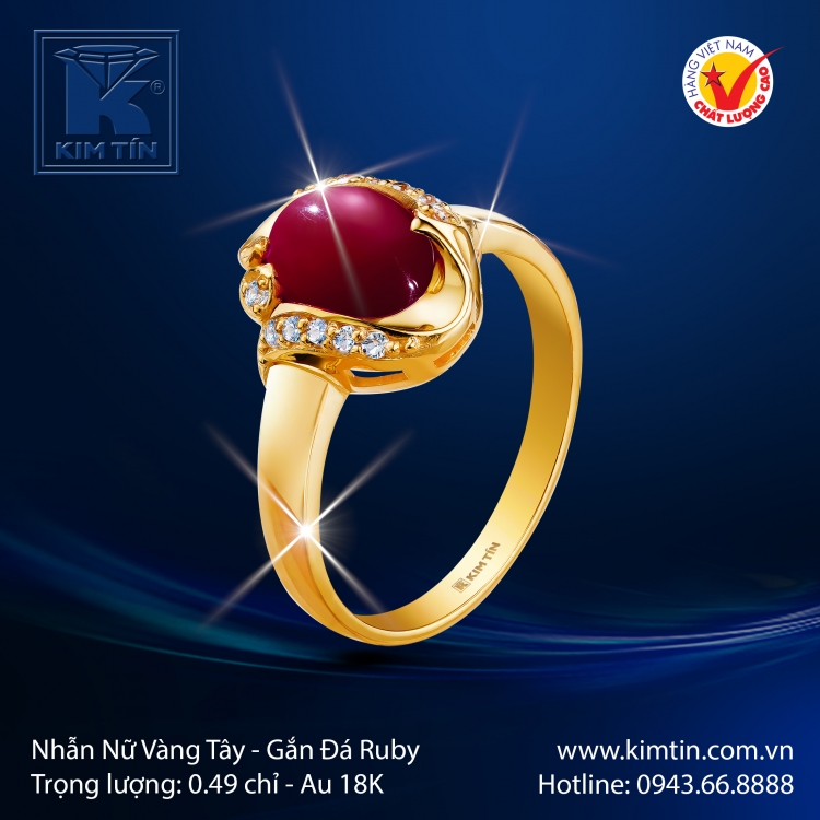 Nhẫn Nam Vàng Màu 18K