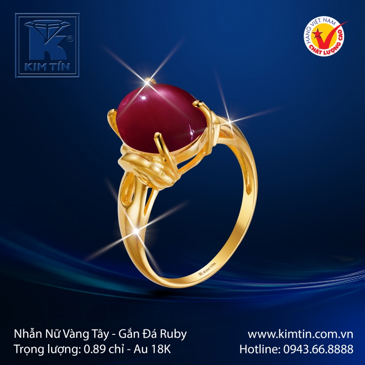 Nhẫn Nữ Vàng Màu 18K