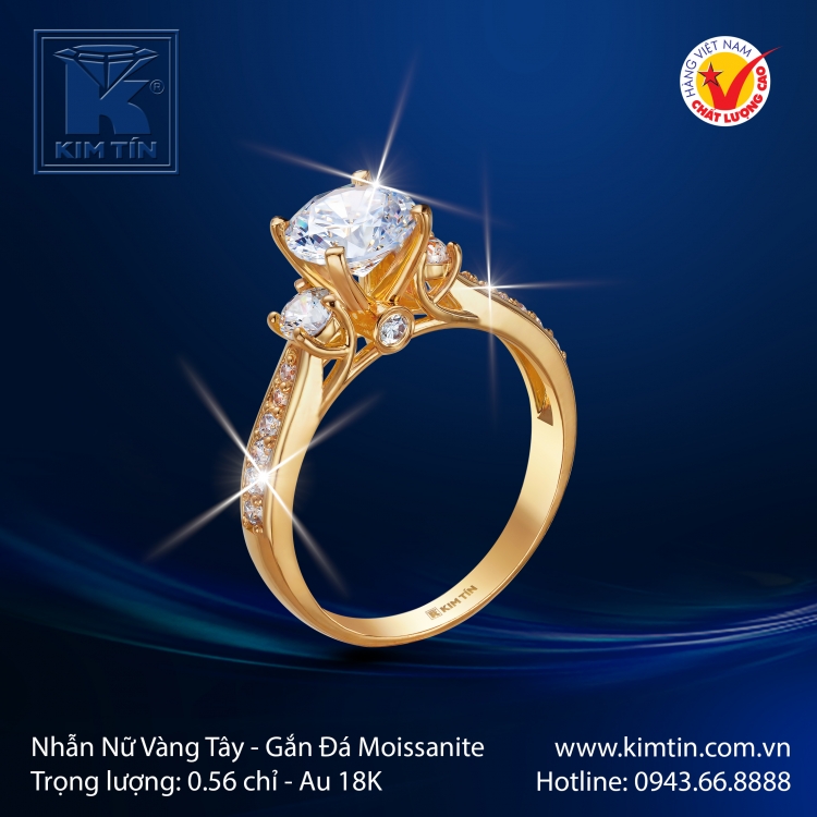 Nhẫn Nữ Vàng Màu 18K