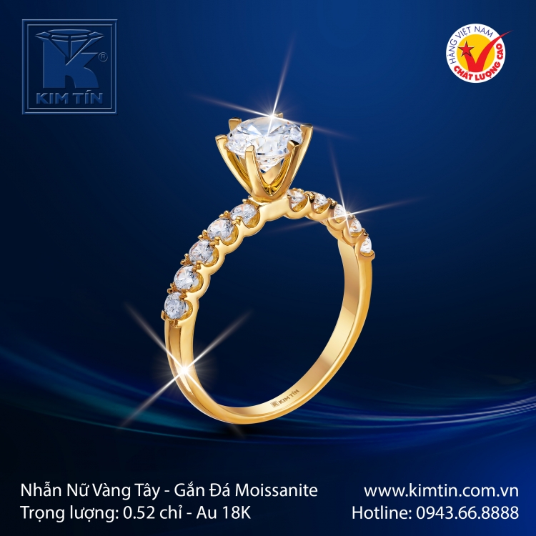 Nhẫn Nữ Vàng Màu 18K