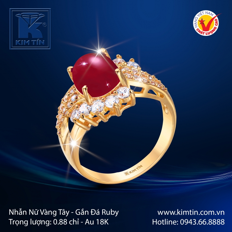 Nhẫn Nữ Vàng Màu 18K