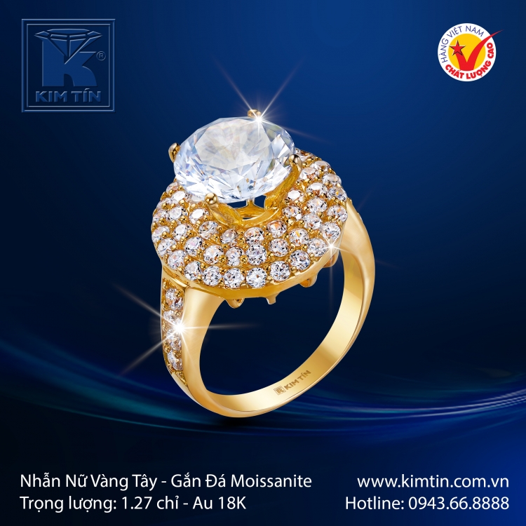 Nhẫn Nữ Vàng Màu 18K