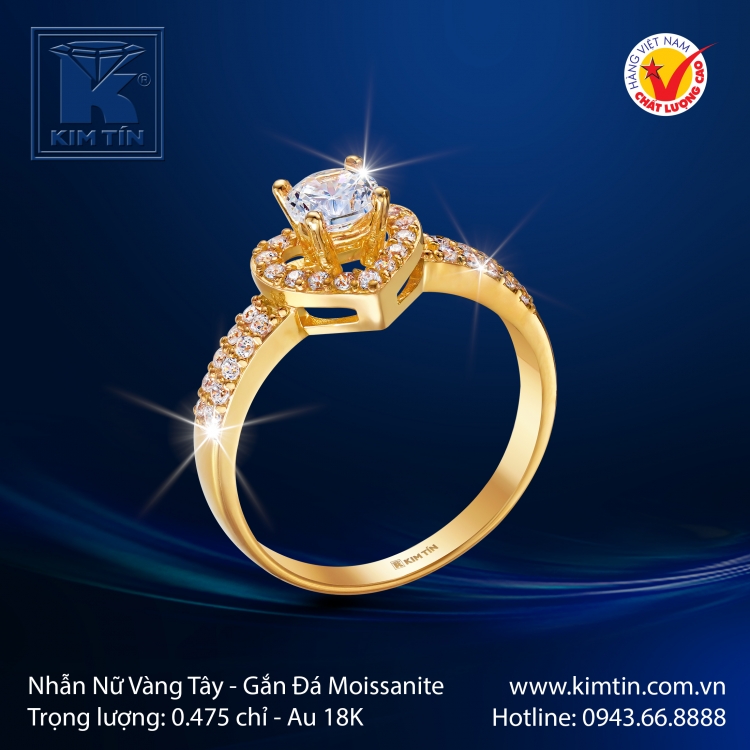 Nhẫn Nữ Vàng Màu 18K