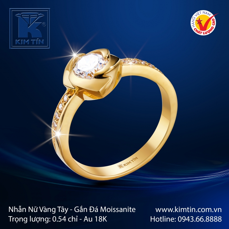 Nhẫn Nữ Vàng Màu 18K