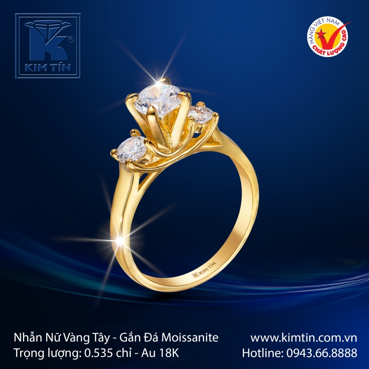 Nhẫn Nữ Vàng Màu 18K