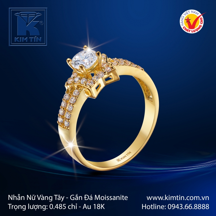 Nhẫn Nữ Vàng Màu 18K