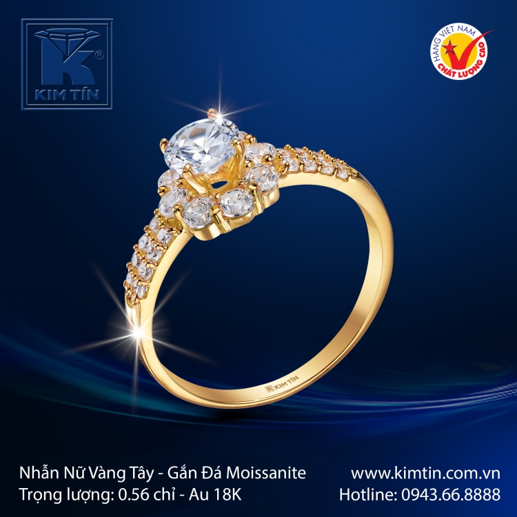 Nhẫn Nữ Vàng Màu 18K