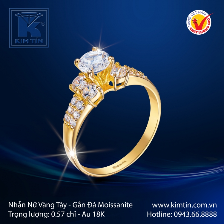 Nhẫn Nữ Vàng Màu 18K