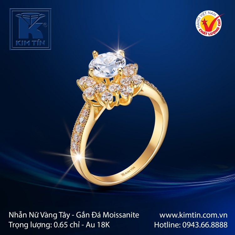 Nhẫn Nữ Vàng Màu 18K