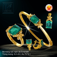 Bộ trang sức nạm đá Emerald