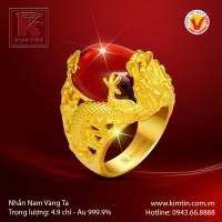 Nhẫn nam vàng 24K