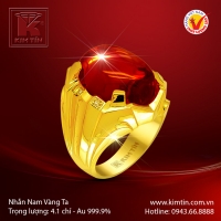 Nhẫn nam vàng 24K