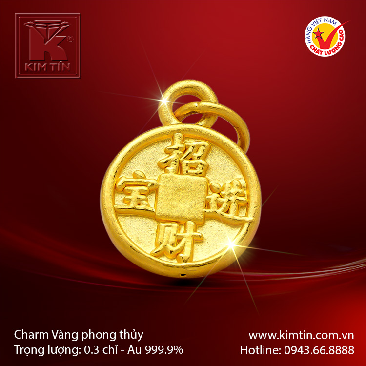 Charm vàng phong thủy