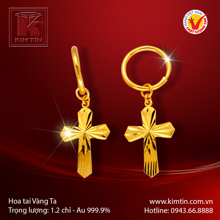 Hoa tai vàng 24k