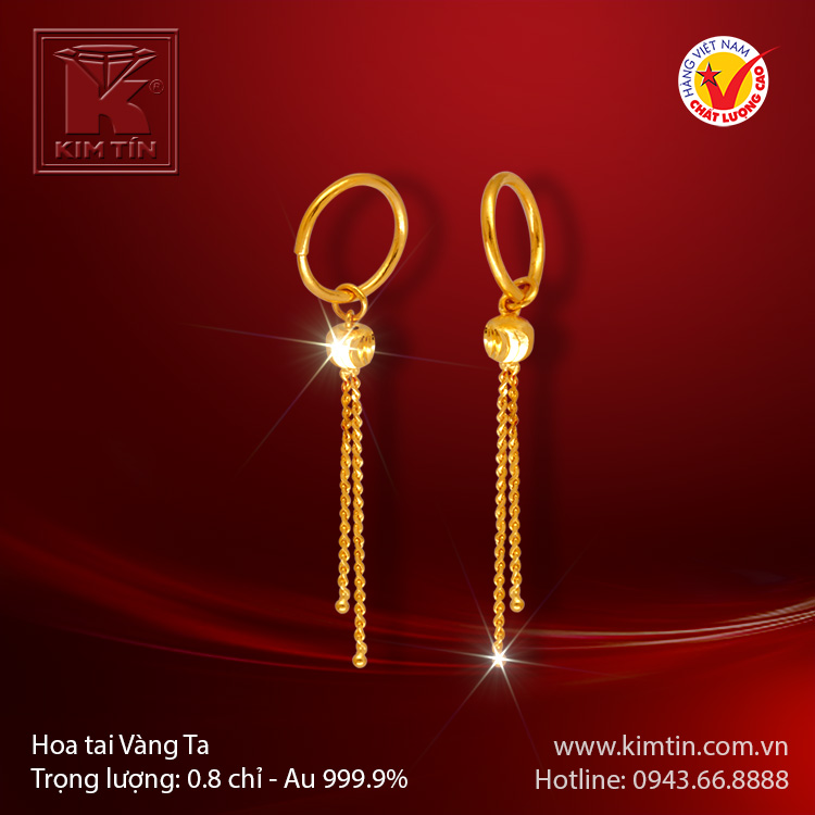 Hoa tai vàng 24k