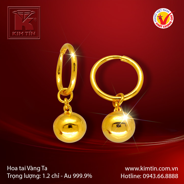 Hoa tai vàng 24k