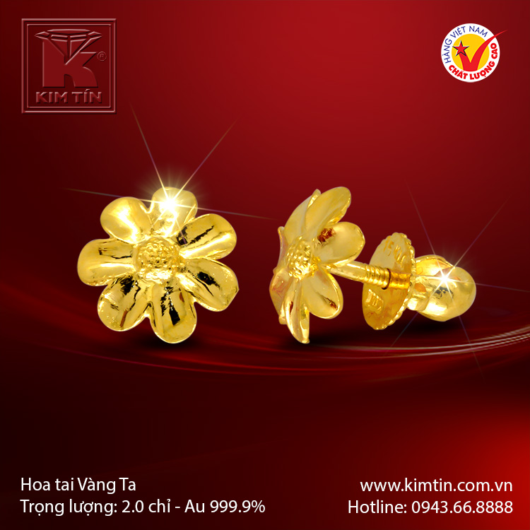 Hoa tai vàng 24k