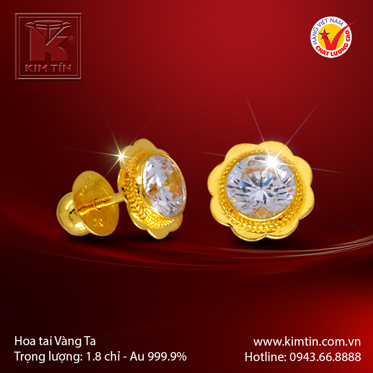 Hoa tai vàng 24k