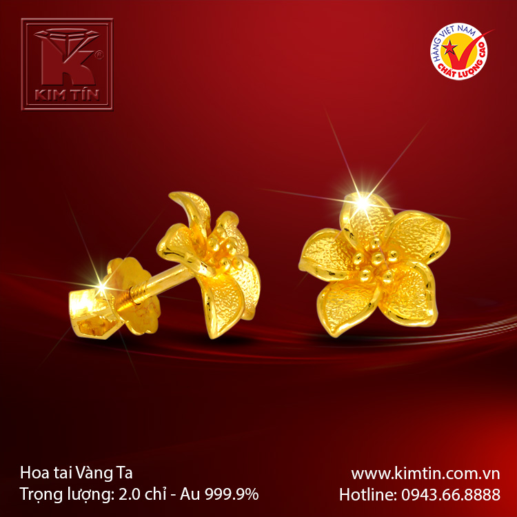 Hoa tai vàng 24k