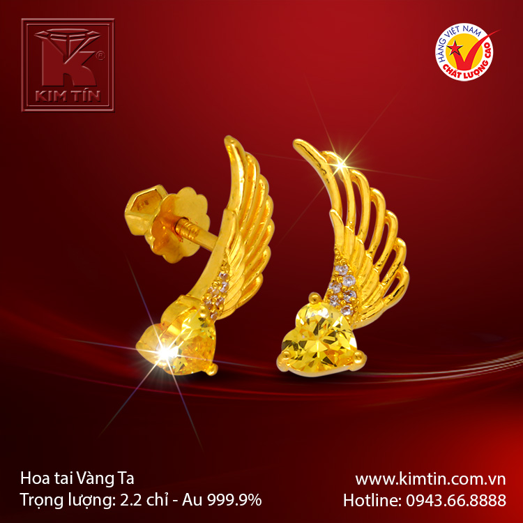 Hoa tai vàng 24k