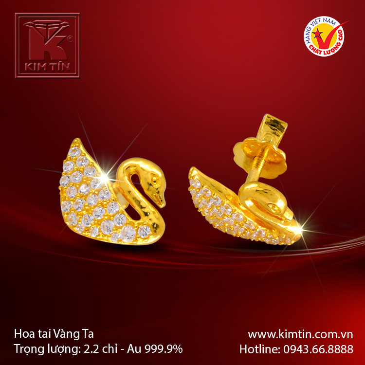 Hoa tai vàng 24k