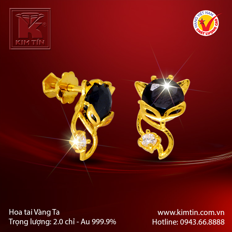 Hoa tai vàng 24k