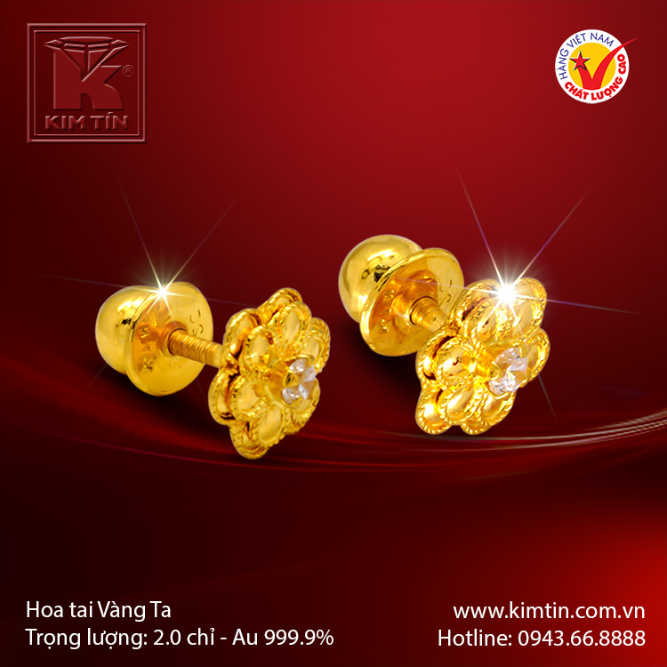 Hoa tai vàng 24k