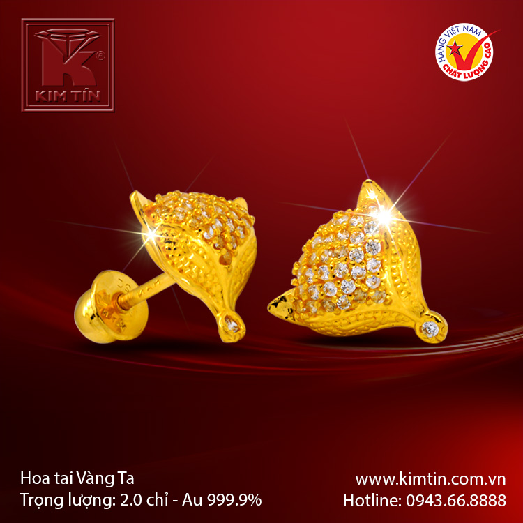 Hoa tai vàng 24k