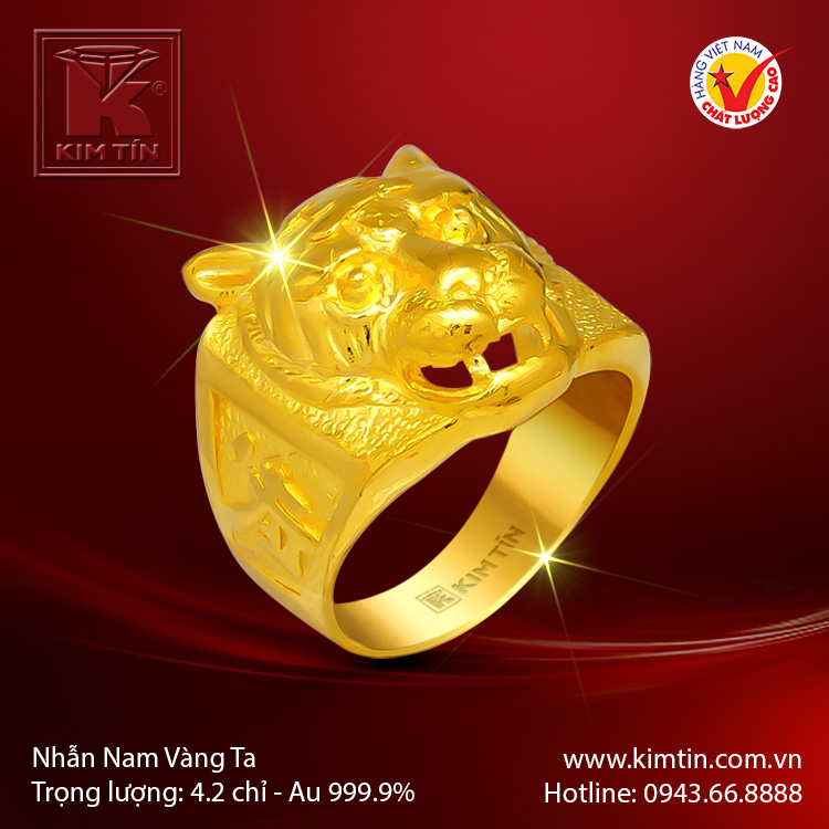 Nhẫn nam vàng 24K