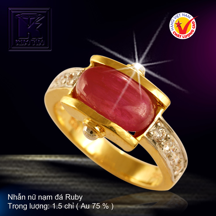 Nhẫn nữ nạm đá Ruby