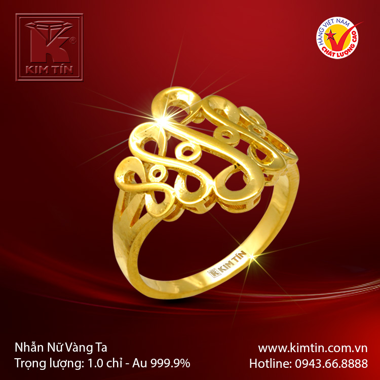 Nhẫn nữ vàng 24K