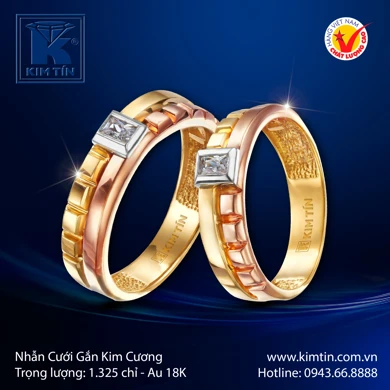 Nhẫn cưới Vàng tây 18K 